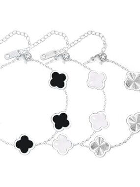 3PC Clover Bracelets Set 18k Gold Plated Lucky Clover Bracelet